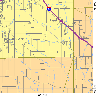 Zip code 46259 close-up map