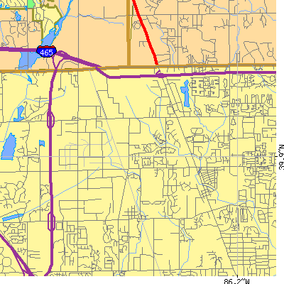 Zip code 46268 close-up map