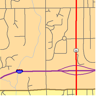 Zip code 46290 close-up map