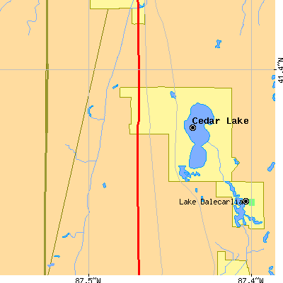 Zip code 46303 close-up map