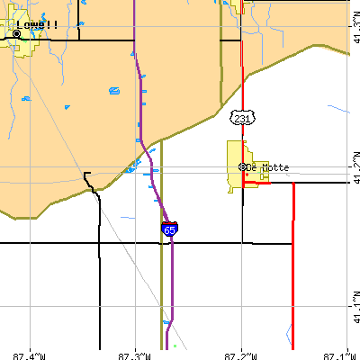 Zip code 46310 close-up map