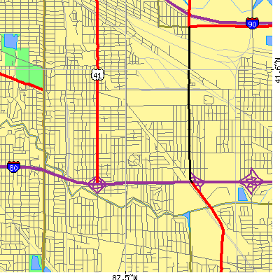 Zip code 46324 close-up map