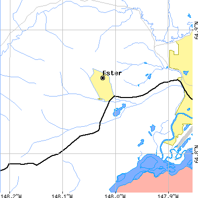 Zip code 99725 close-up map