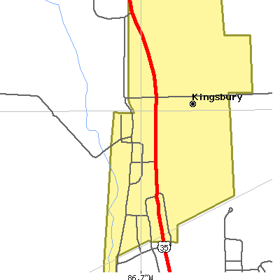 Zip code 46345 close-up map