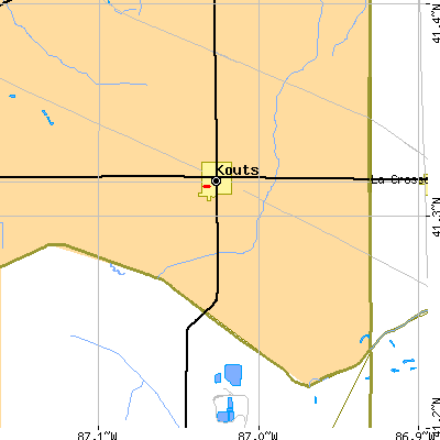 Zip code 46347 close-up map