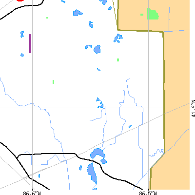 Zip code 46365 close-up map