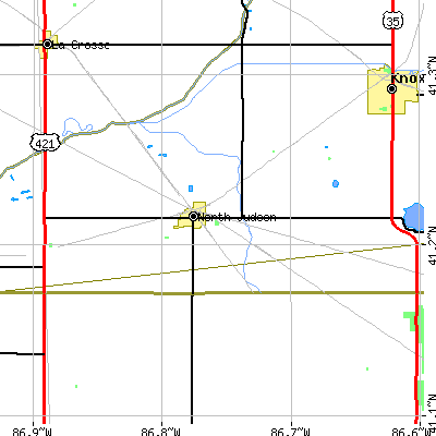 Zip code 46366 close-up map