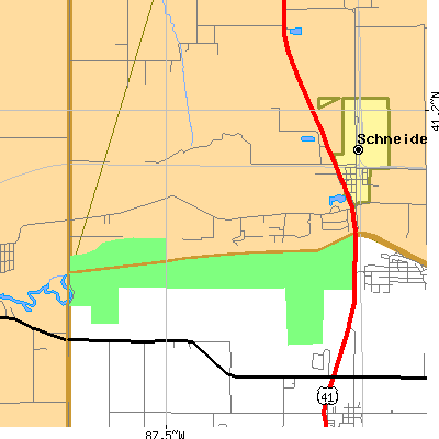 Zip code 46376 close-up map