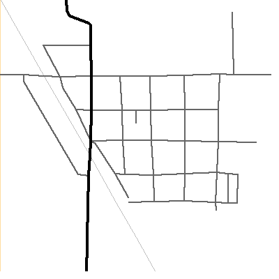 Zip code 46381 close-up map
