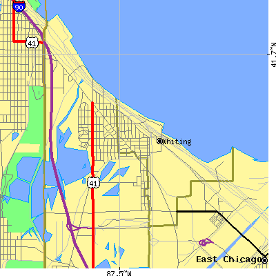 Zip code 46394 close-up map
