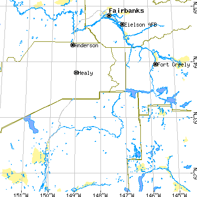Zip code 99729 close-up map