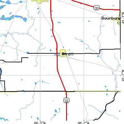 Zip code 46501 close-up map