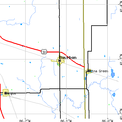Zip code 46504 close-up map