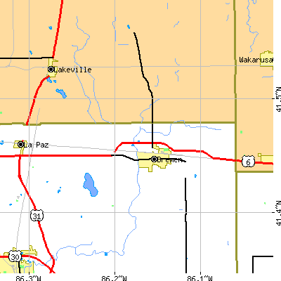 Zip code 46506 close-up map