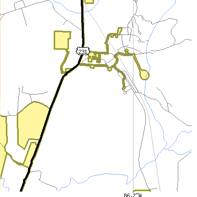 Zip code 35149 close-up map