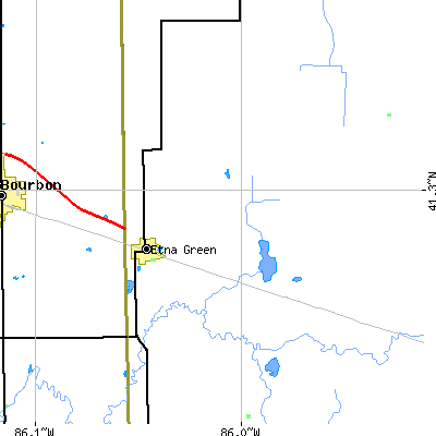 Zip code 46524 close-up map