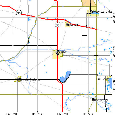 Zip code 46534 close-up map