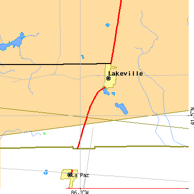 Zip code 46536 close-up map