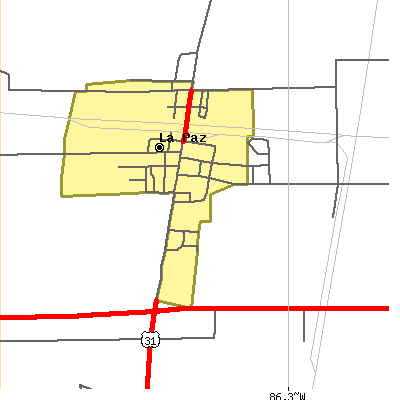Zip code 46537 close-up map