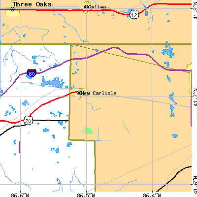 Zip code 46552 close-up map