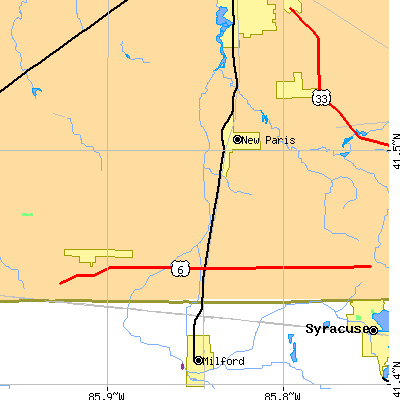Zip code 46553 close-up map