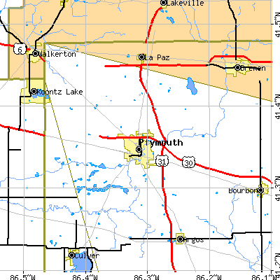 Zip code 46563 close-up map
