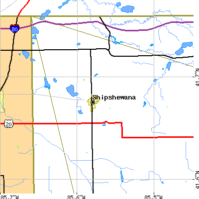 Zip code 46565 close-up map