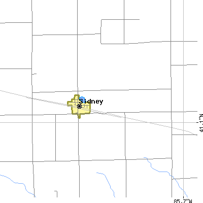 Zip code 46566 close-up map