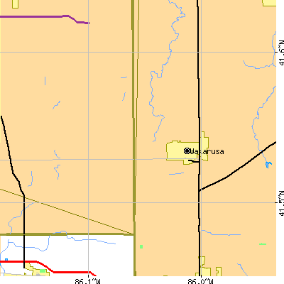 Zip code 46573 close-up map