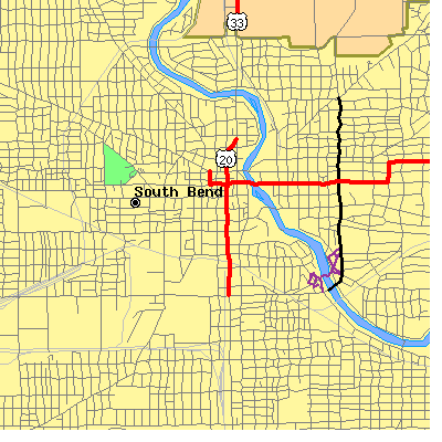 Zip code 46601 close-up map