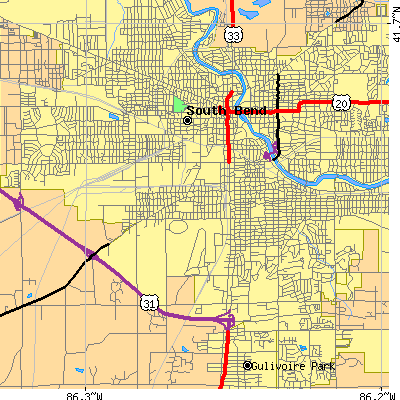 Zip code 46613 close-up map