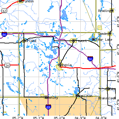 Zip code 46703 close-up map