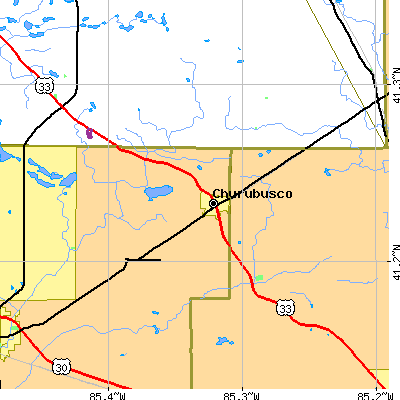 Zip code 46723 close-up map