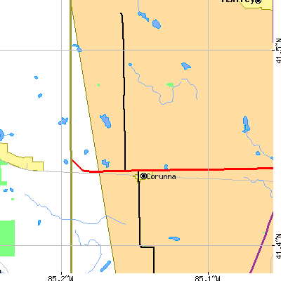 Zip code 46730 close-up map