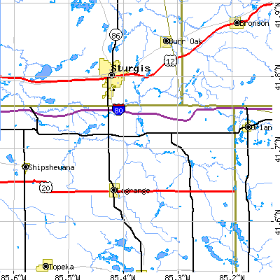 Zip code 46746 close-up map