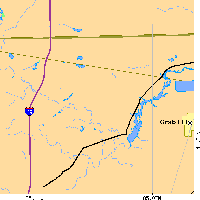 Zip code 46765 close-up map