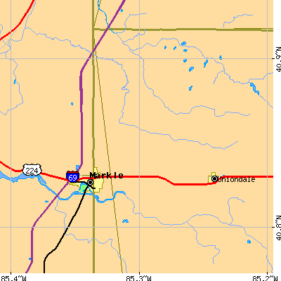 Zip code 46770 close-up map