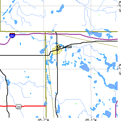 Zip code 46776 close-up map