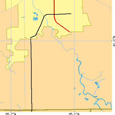 Zip code 46819 close-up map