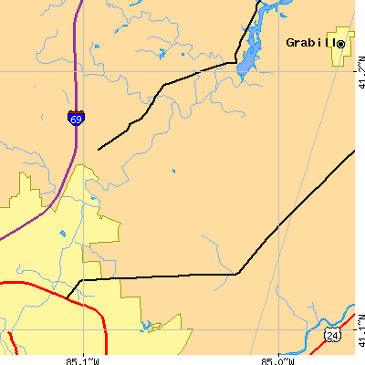 Zip code 46835 close-up map