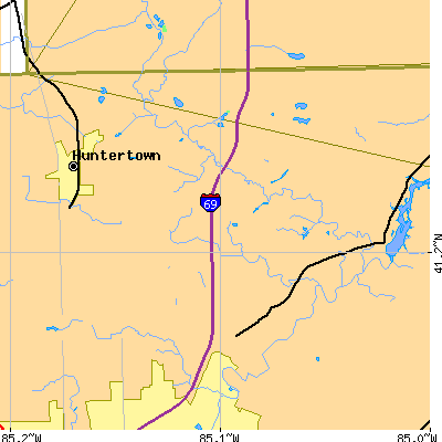 Zip code 46845 close-up map