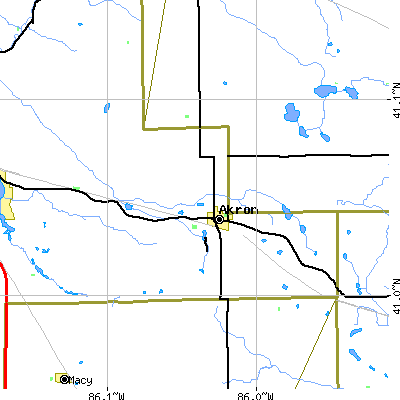 Zip code 46910 close-up map