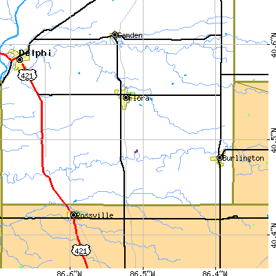 Zip code 46913 close-up map