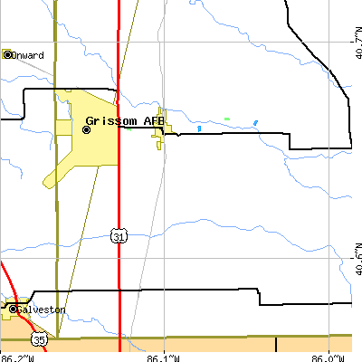 Zip code 46914 close-up map