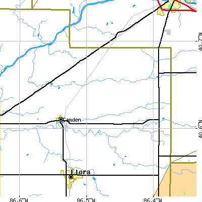Zip code 46917 close-up map