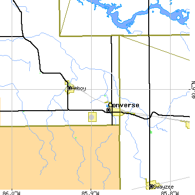 Zip code 46919 close-up map