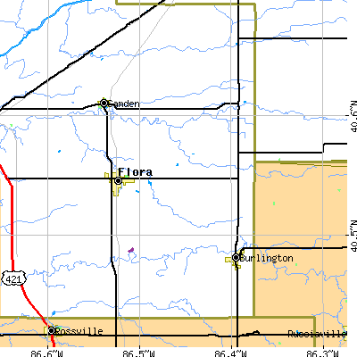 Zip code 46929 close-up map