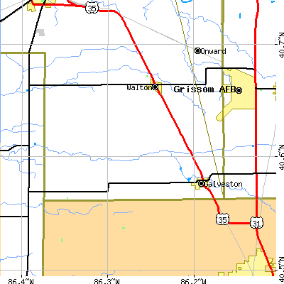 Zip code 46932 close-up map