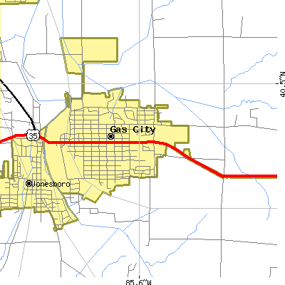 Zip code 46933 close-up map
