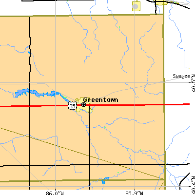 Zip code 46936 close-up map